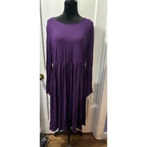 Zenana Premium Purple Long Sleeve Dress with Pockets in 2X NWT